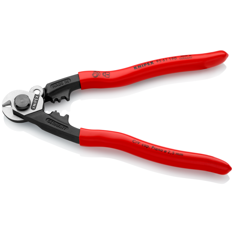 KNIPEX Wire Rope Cutter - 190mm Ø2.5/4/5/7mm