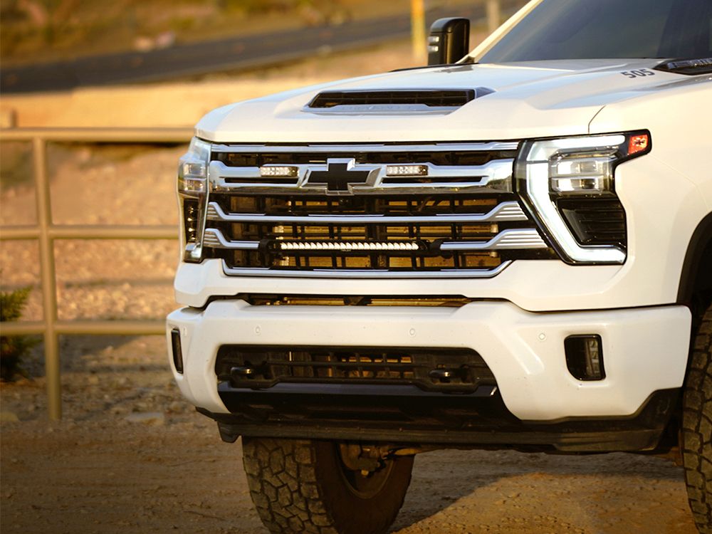 LAZER LAMPS Chevrolet Silverado 2500/3500 High Country - Grille Mount Kit (includes: 1x Linear-24 Elite, 1x Grille Mount Brackets, 1x 1L-LP-120)