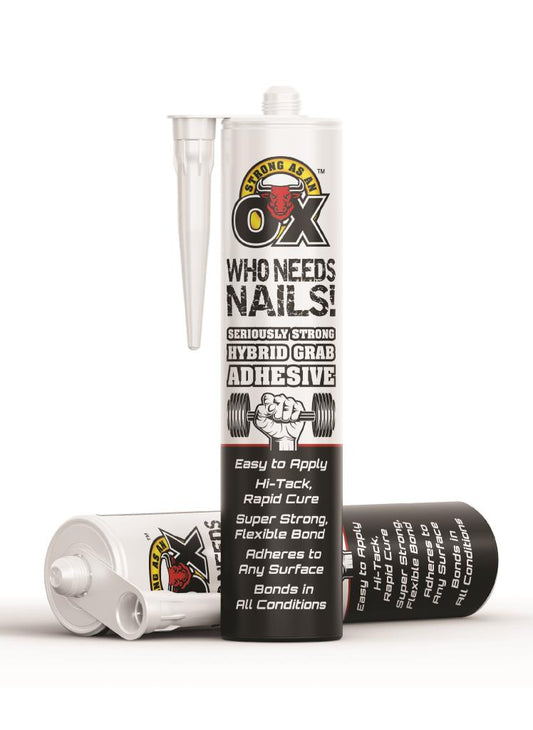 Strong As An Ox Who Needs Nails! Interior/Exterior Seriously Strong Hybrid Grab Adhesive - 290ml