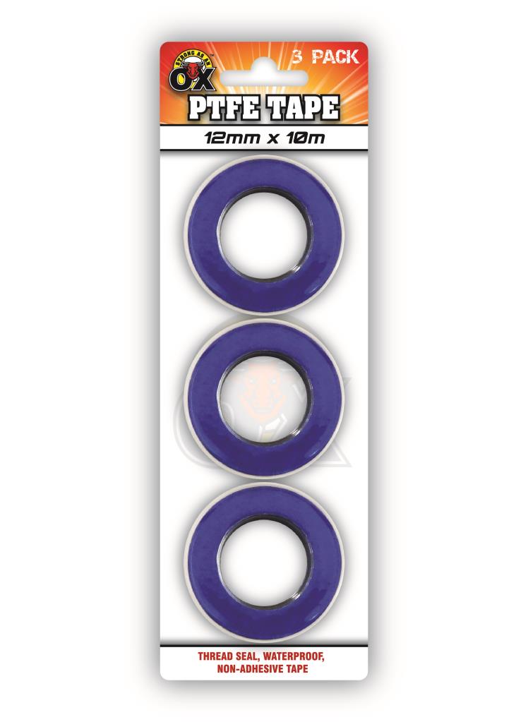 Strong As An Ox PTFE Thread Seal Tape - 3 Pieces In A Slider Pack