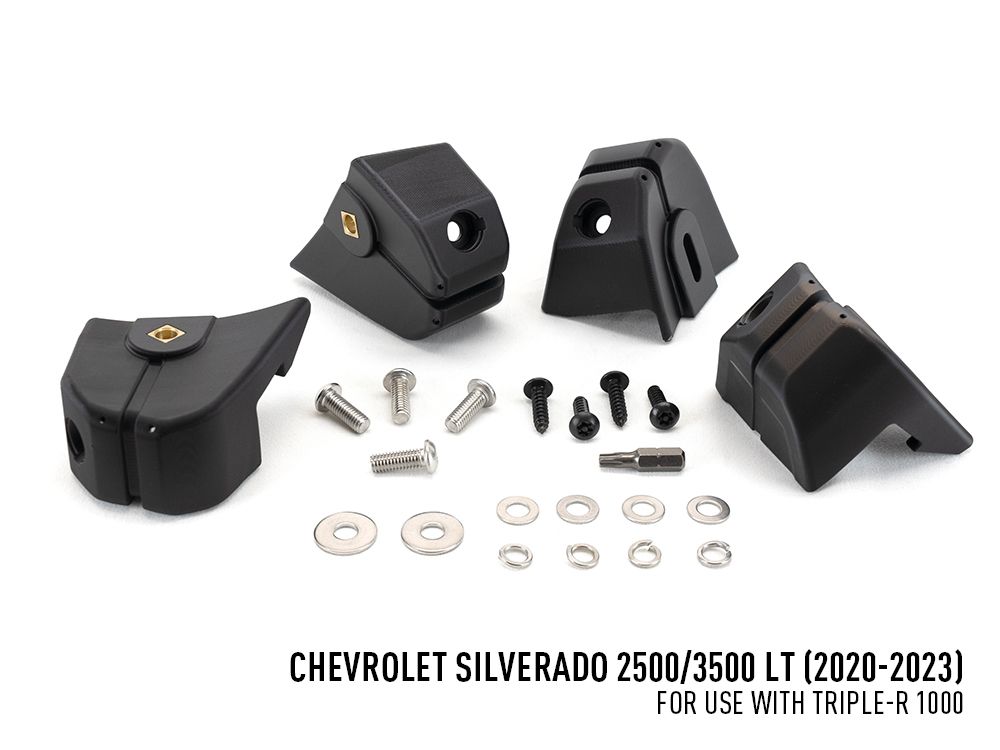 LAZER LAMPS Chevrolet Silverado 2500 HD (2023) - Grille Mount Kit (includes: 2x Triple-R 1000 Beacon, 1x Grille Mount Brackets, 1x 2L-LP-6C-350)