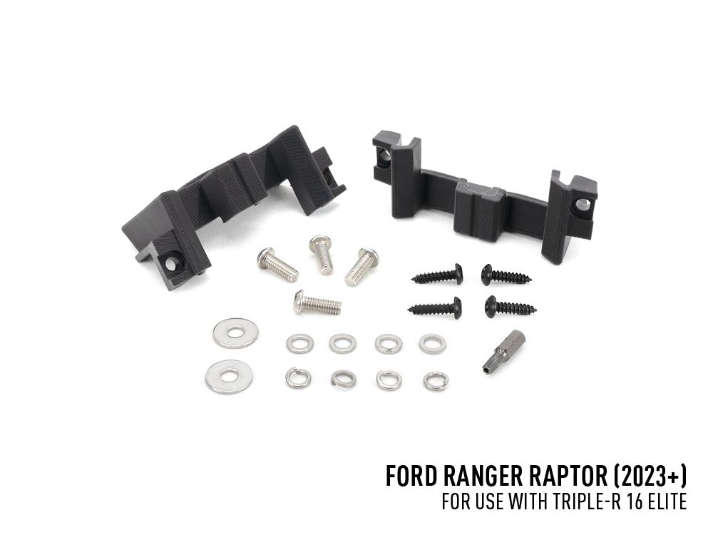 LAZER LAMPS Ford Ranger Raptor (2023-Present) - Grille Mount Kit (includes: 1x Triple-R 16 Elite (Gen2) plus Wiring Kit, 1x Grille Mount Brackets)