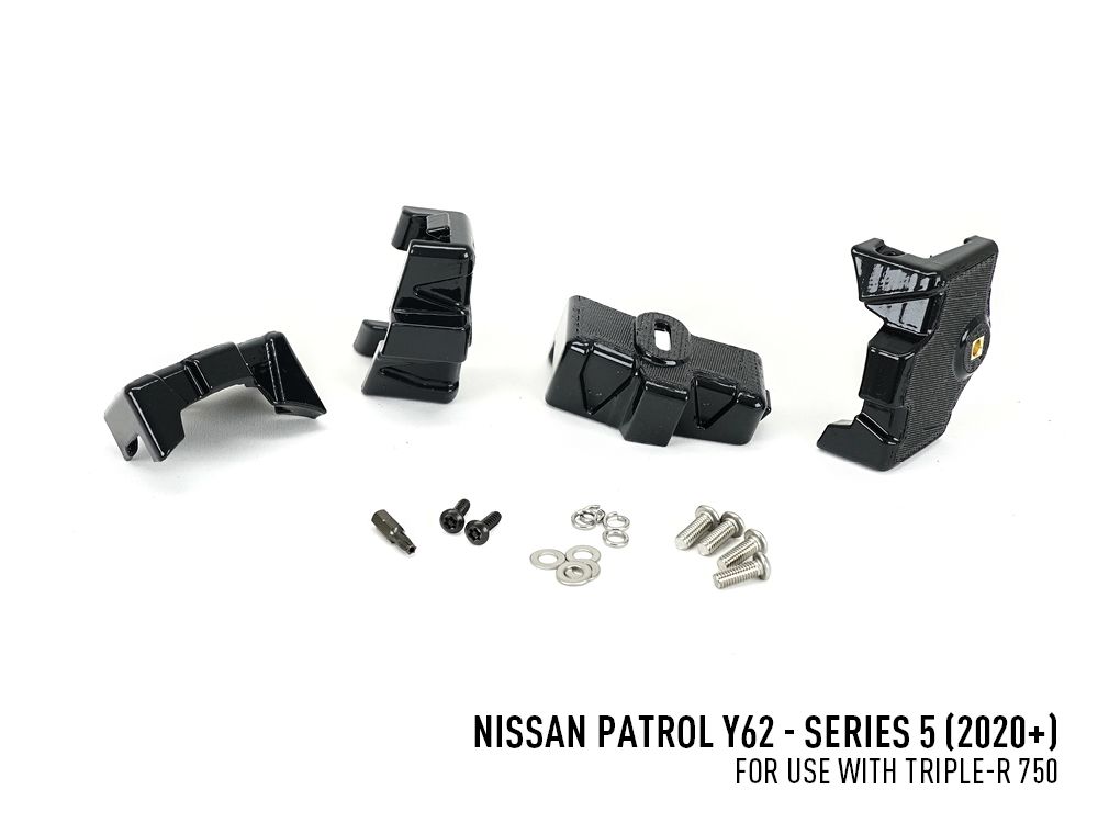 LAZER LAMPS Nissan Patrol Y62 - Series 5 (2020-2022) - Grille Mount Kit - Includes: 2x Triple-R 750 Wide, 1x Grille Mount Brackets, 1x 2L-LP-120
