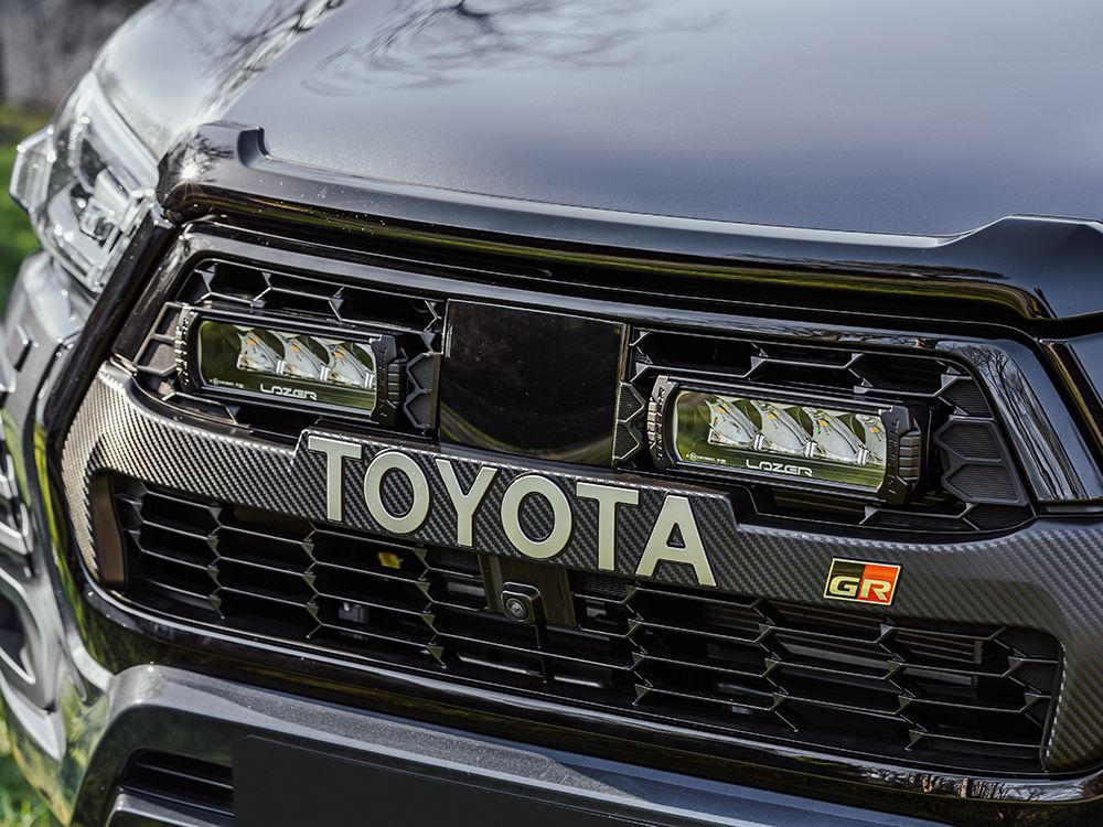LAZER LAMPS Toyota Hilux GR Sport (2023 - 2024) - Grille Mount Kit (includes: 2x Triple-R 750 Elite, 1x Grille Mount Brackets, 1x 2L-LP-120)