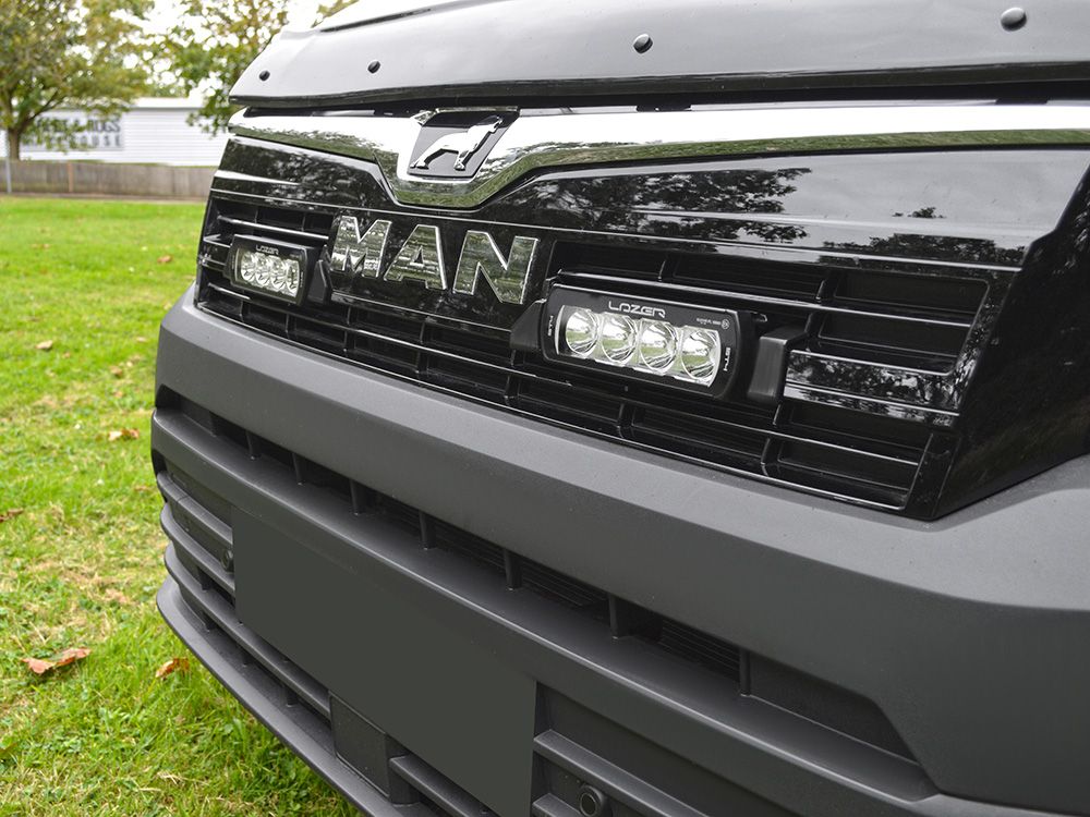 LAZER LAMPS MAN TGE (2017-Present) - Grille Mount Kit (includes: 2x ST4 Evo, 1x Grille Mount Brackets, 1x 2L-LP-120) - Compatiable with V6