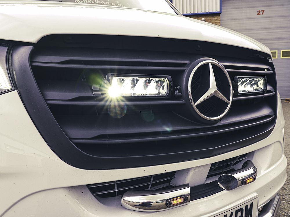 LAZER LAMPS Mercedes Sprinter (2018-Present) - Grille Mount Kit (includes: 2x Triple-R 750 Elite (Gen2), 1x Grille Mount Brackets, 1x 2L-LP-120)