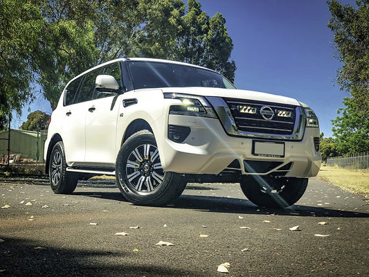 LAZER LAMPS Nissan Patrol Y62 - Series 5 (2020-2022) - Grille Mount Kit - Includes: 2x Triple-R 750 Elite (Gen2), 1x Grille Mount Brackets, 1x 2L-LP-120