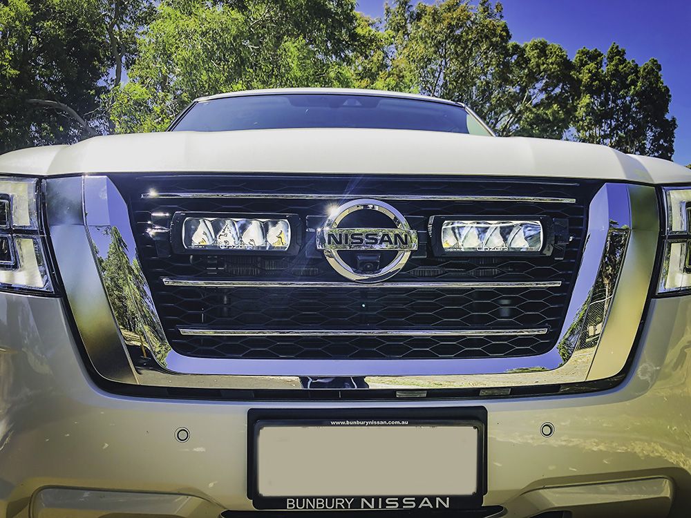 LAZER LAMPS Nissan Patrol Y62 - Series 5 (2020-2022) - Grille Mount Kit - Includes: 2x Triple-R 750 Elite (Gen2), 1x Grille Mount Brackets, 1x 2L-LP-120