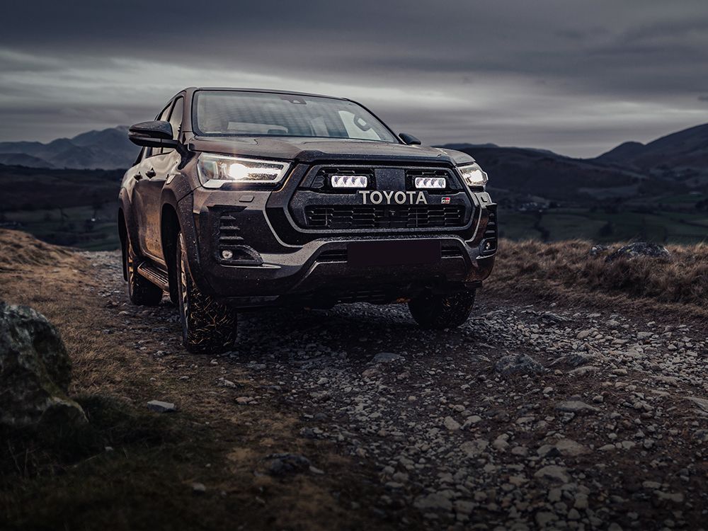 LAZER LAMPS Toyota Hilux GR Sport (2023 - 2024) - Grille Mount Kit (includes: 2x Triple-R 750 Elite, 1x Grille Mount Brackets, 1x 2L-LP-120)