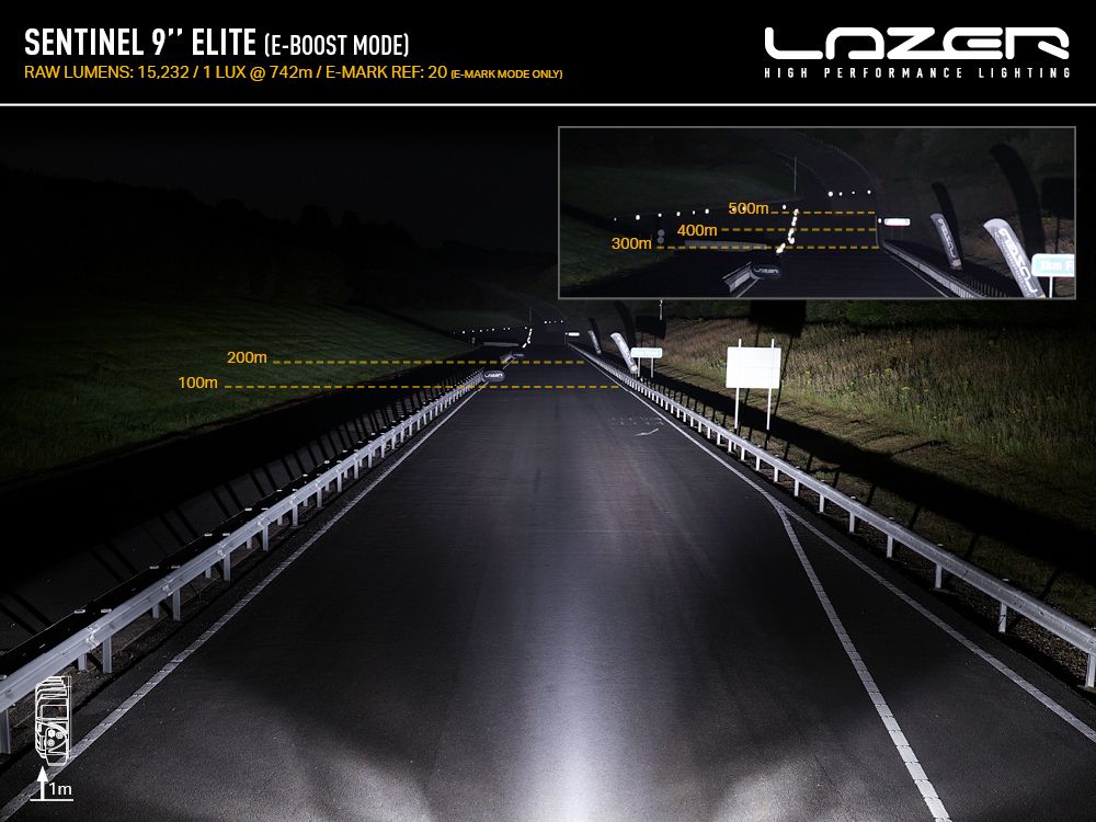LAZER LAMPS Sentinel 9'' Elite (with Pos Light) - 'Slim' Mount