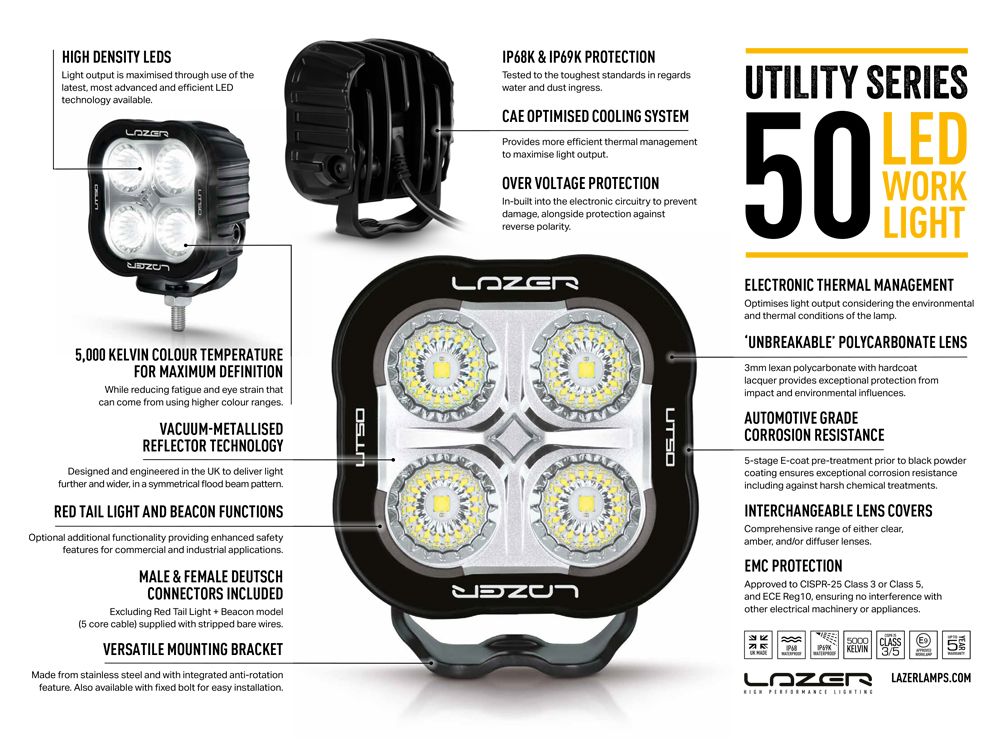 LAZER LAMPS Utility-50 (with Beacon Function)