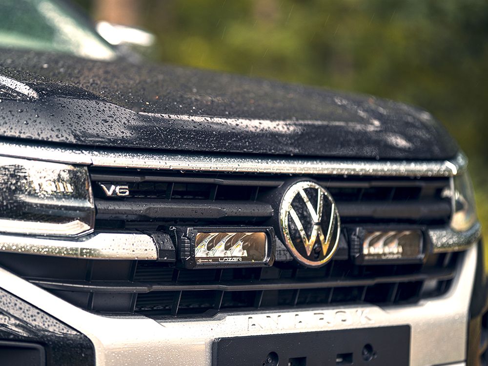 LAZER LAMPS VW Amarok (2023-Present) (PanAmericana / Aventura) - Grille Mount Kit (includes: 2x Triple-R 750 Elite (Gen2), 1x Grille Mount Brackets, 1x 2L-LP-120)