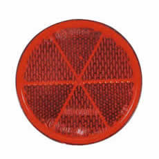 Reflector Red 80mm Round Adhes