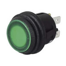 Switch Push/Push Green LED 12/
