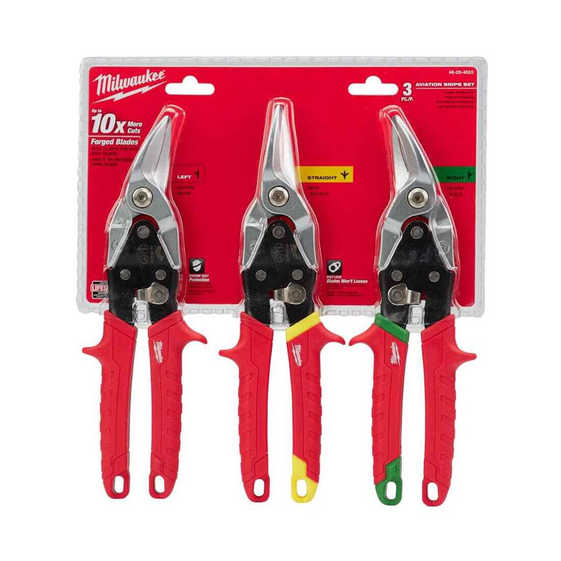 Milwaukee 3PCS SET METAL SNIPS -1PC