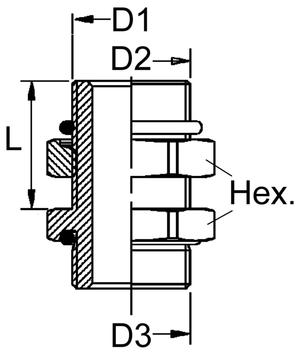 Bulkhead M22x1.5/M16x1.5/M22x1.5