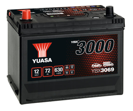 YBX3069 12V 72Ah 630A Yuasa SMF Battery